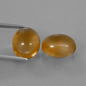 5.85天然金色黄水晶，椭圆形切割，10×8.1毫米，透明