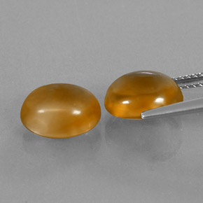 5.85天然金色黄水晶，椭圆形切割，10×8.1毫米，透明