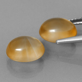 5.96天然金色黄水晶，椭圆形切割，10×8.1毫米，透明