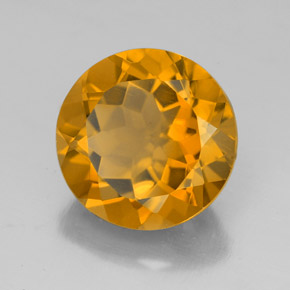5.93克拉天然黄金色黄水晶，圆形切割，11.87毫米，VVS