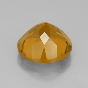 5.93克拉天然黄金色黄水晶，圆形切割，11.87毫米，VVS