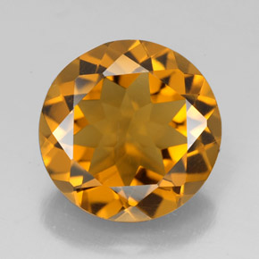 5.44克拉天然橙色黄水晶，圆形切割，11.81毫米，VVS-VS
