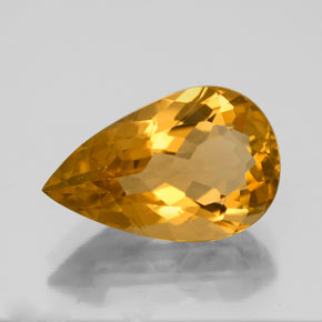 3.83克拉天然黄色黄水晶，梨形，13.8×8.7毫米，VVS
