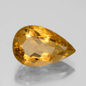3.83克拉天然黄色黄水晶，梨形，13.8×8.7毫米，VVS