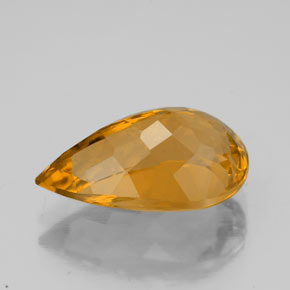 3.83克拉天然黄色黄水晶，梨形，13.8×8.7毫米，VVS