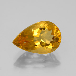 2.55克拉天然黄金色黄水晶，梨形，11.9×8毫米，VVS-VS
