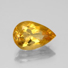 2.55克拉天然黄金色黄水晶，梨形，11.9×8毫米，VVS-VS