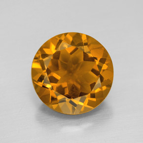 5.78克拉天然金色黄水晶，圆形切割，11.96毫米，VVS-VS