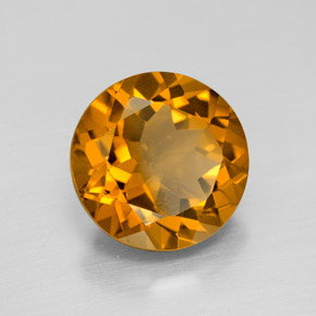 5.78克拉天然金色黄水晶，圆形切割，11.96毫米，VVS-VS