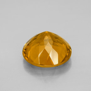 5.54克拉天然黄金色黄水晶，圆形切割，11.96毫米，VVS