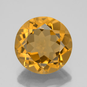 5.30克拉天然金色黄水晶，圆形切割，11.87毫米，VVS