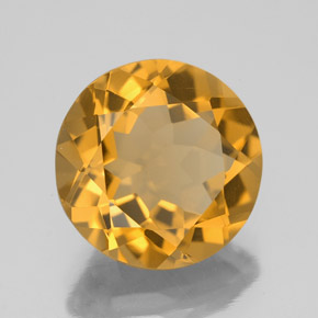 5.30克拉天然金色黄水晶，圆形切割，11.87毫米，VVS