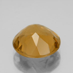 5.30克拉天然金色黄水晶，圆形切割，11.87毫米，VVS