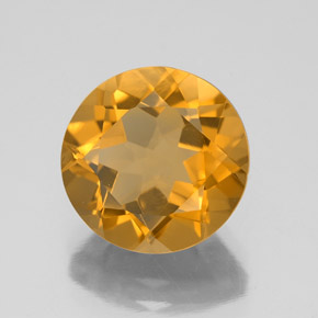 4.16克拉天然金色黄水晶，圆形切割，10.88毫米，VVS