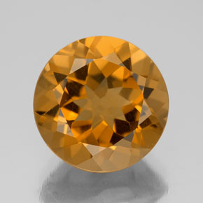 5.59克拉天然金色黄水晶，圆形切割，11.87毫米，VVS