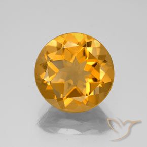 4.35ct 天然 深橙金 黄水晶, 圆形的, VS