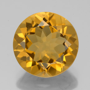 4.00克拉天然金色黄水晶，圆形切割，10.95毫米，VVS-VS