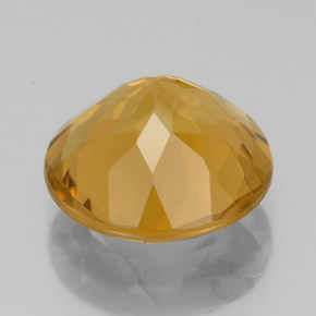 4.00克拉天然金色黄水晶，圆形切割，10.95毫米，VVS-VS