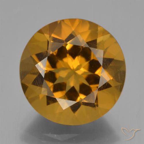 8.07ct 天然 金棕色 黄水晶, 圆形的, VVS