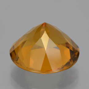 8.56克拉天然金色黄水晶，圆形切割，13.81毫米，VS