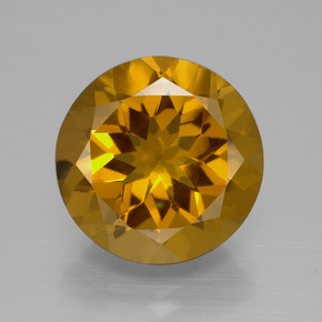 8.56克拉天然金色黄水晶，圆形切割，13.93毫米，VS