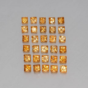 3.57天然黄色黄水晶，方形，3.1×3毫米，VVS-VS