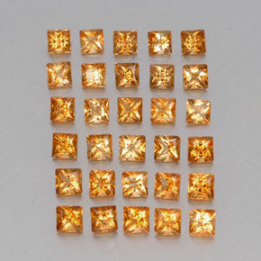 3.57天然黄色黄水晶，方形，3.1×3毫米，VVS-VS