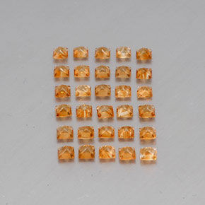 3.57天然黄色黄水晶，方形，3.1×3毫米，VVS-VS