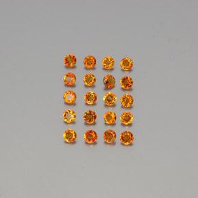 天然橙色黄水晶，圆形切割，2.60毫米，VVS-VS