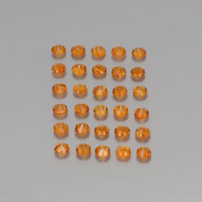 天然橙色黄水晶，圆形切割，2.48毫米，VVS-VS