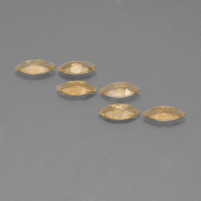 天然黄色黄水晶，马眼形，7.9×3.9毫米，VVS-VS