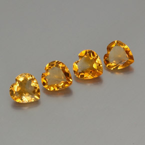 3.95天然金色黄水晶，心形，7.1×7毫米，VS