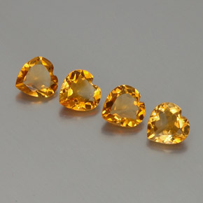 3.95天然金色黄水晶，心形，7.1×7毫米，VS