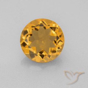 4.49ct 天然 橙金 黄水晶, 圆形的, VS