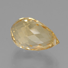 9.84克拉天然金色黄水晶，水滴珠形切工，16.4×10毫米，VVS