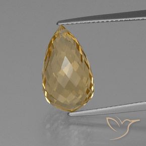 8.18ct 天然 浅金色 黄水晶, 泪滴形, VVS