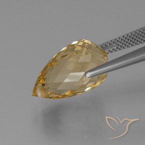 8.18克拉天然黄水晶，泪滴形，VVS