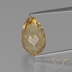 7.80ct 天然 浅金色 黄水晶, 泪滴形, VVS
