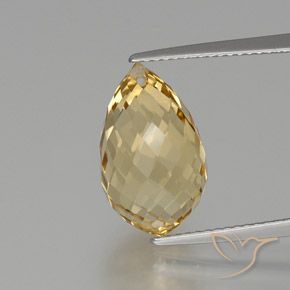 8.00ct 天然 浅金色 黄水晶, 泪滴形, VVS-VS