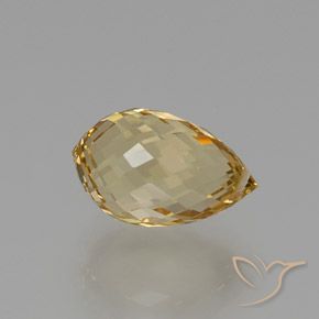 8.00克拉天然黄水晶，泪滴形，VVS-VS