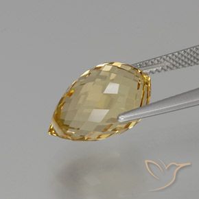8.00克拉天然黄水晶，泪滴形，VVS-VS