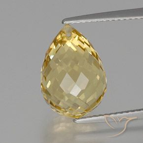 7.97ct 天然 金色 黄水晶, 泪滴形, VS