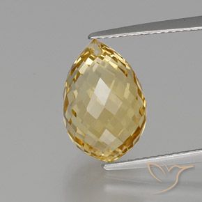 7.78ct 天然 浅金色 黄水晶, 泪滴形, VVS