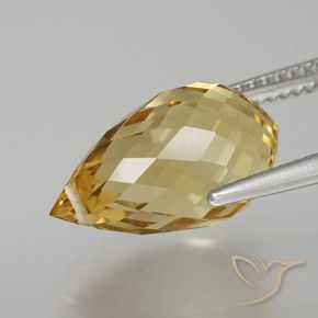 6.85克拉天然黄水晶，泪滴形，VVS-VS