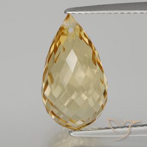 6.56ct 天然 黄金色 黄水晶, 泪滴形, VVS