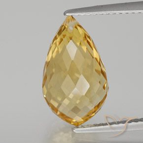 6.82ct 天然 中浅金色 黄水晶, 泪滴形, VVS
