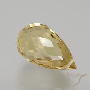 6.91克拉天然黄水晶，泪滴形，VVS-VS