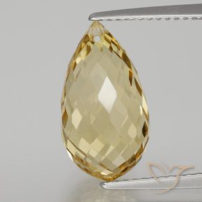 6.65ct 天然 金色 黄水晶, 泪滴形, VVS