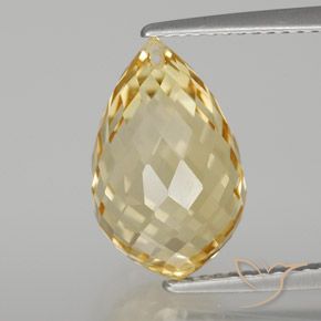 6.70ct 天然 浅金色 黄水晶, 泪滴形, VVS