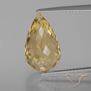 7.33ct 天然 金色 黄水晶, 泪滴形, VVS